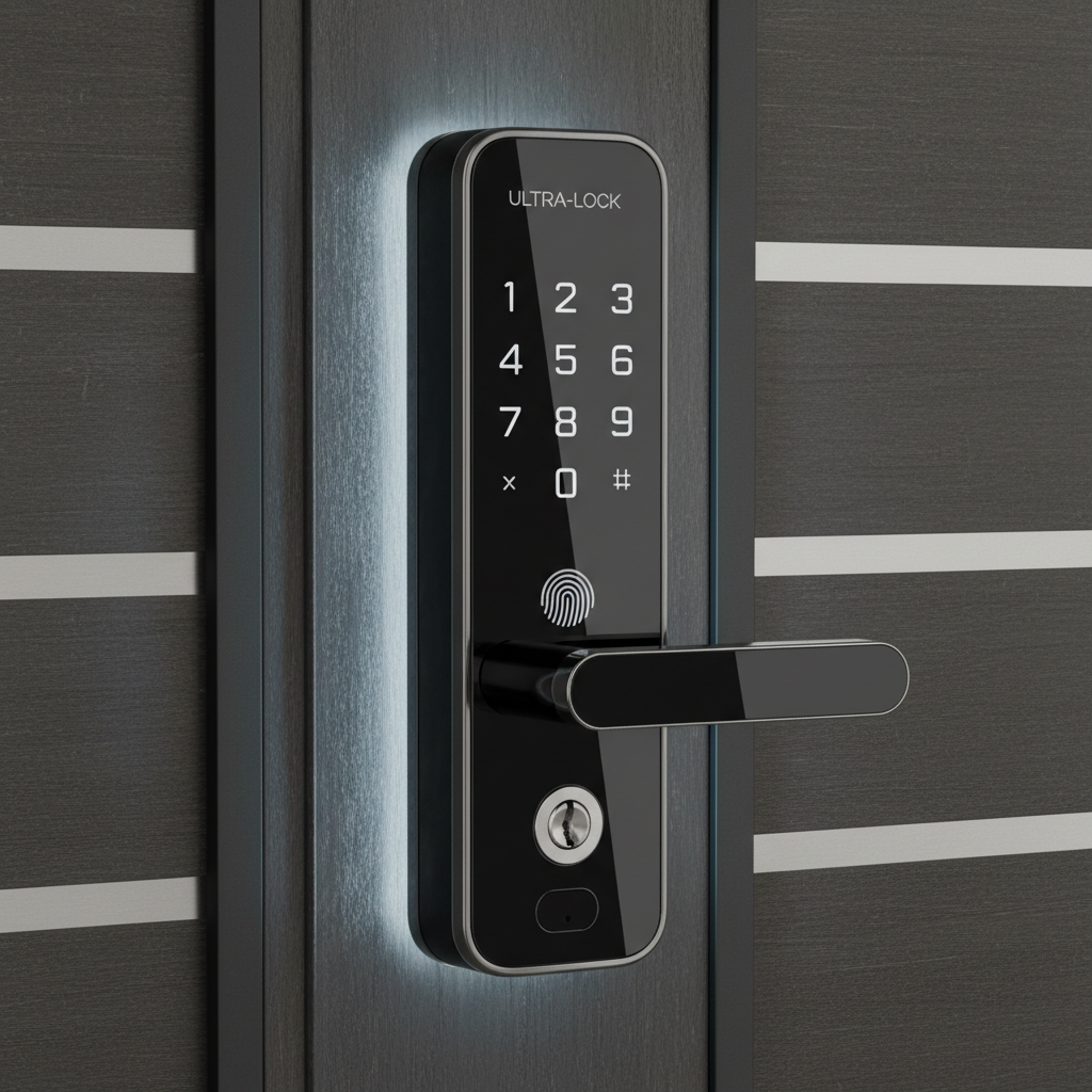Smart keypad door lock with PIN code and fingerprint access for keyless home security — Pivot & Pulse"