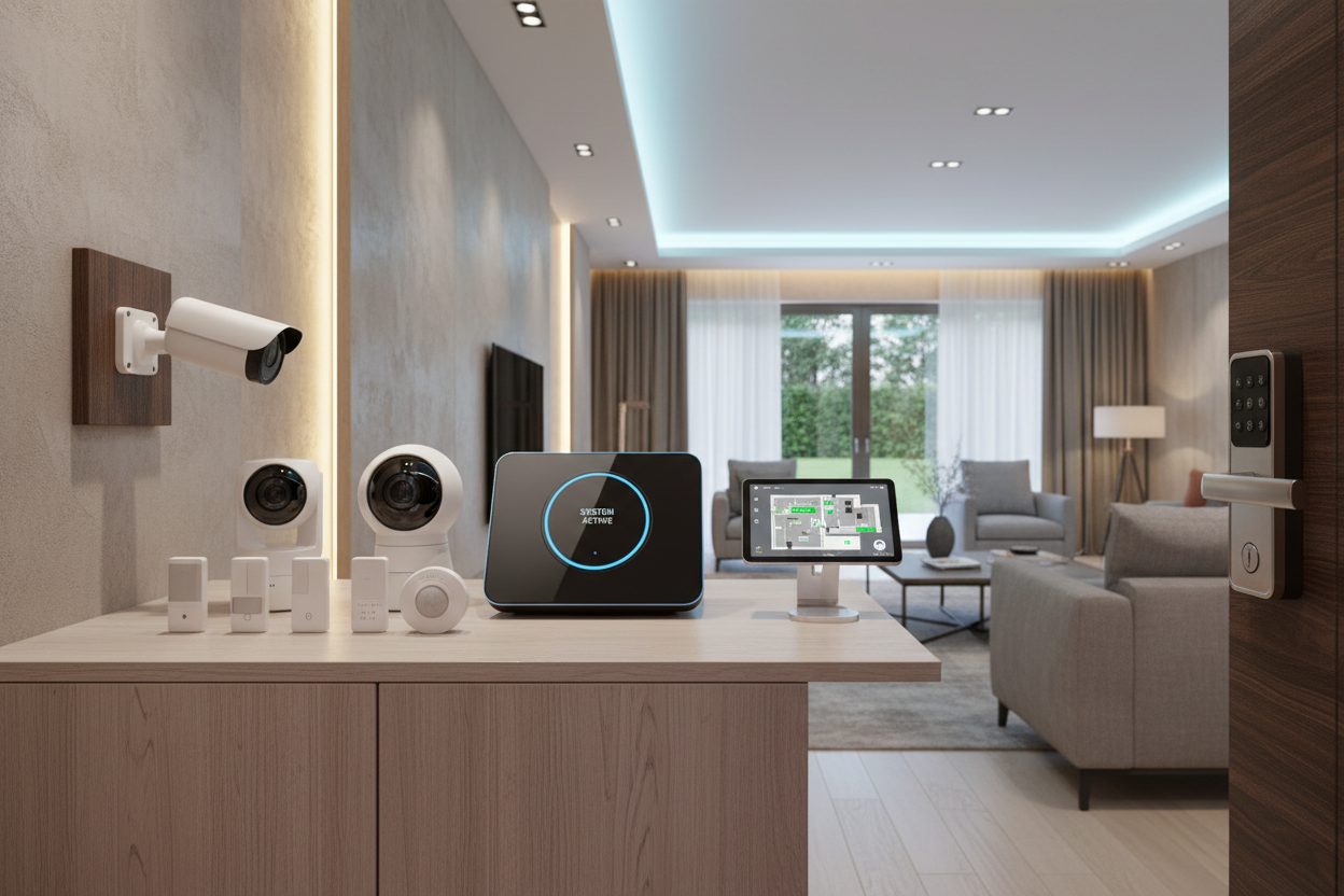 "Complete DIY home security kit with cameras, sensors, and alarms for whole-home protection — Pivot & Pulse"